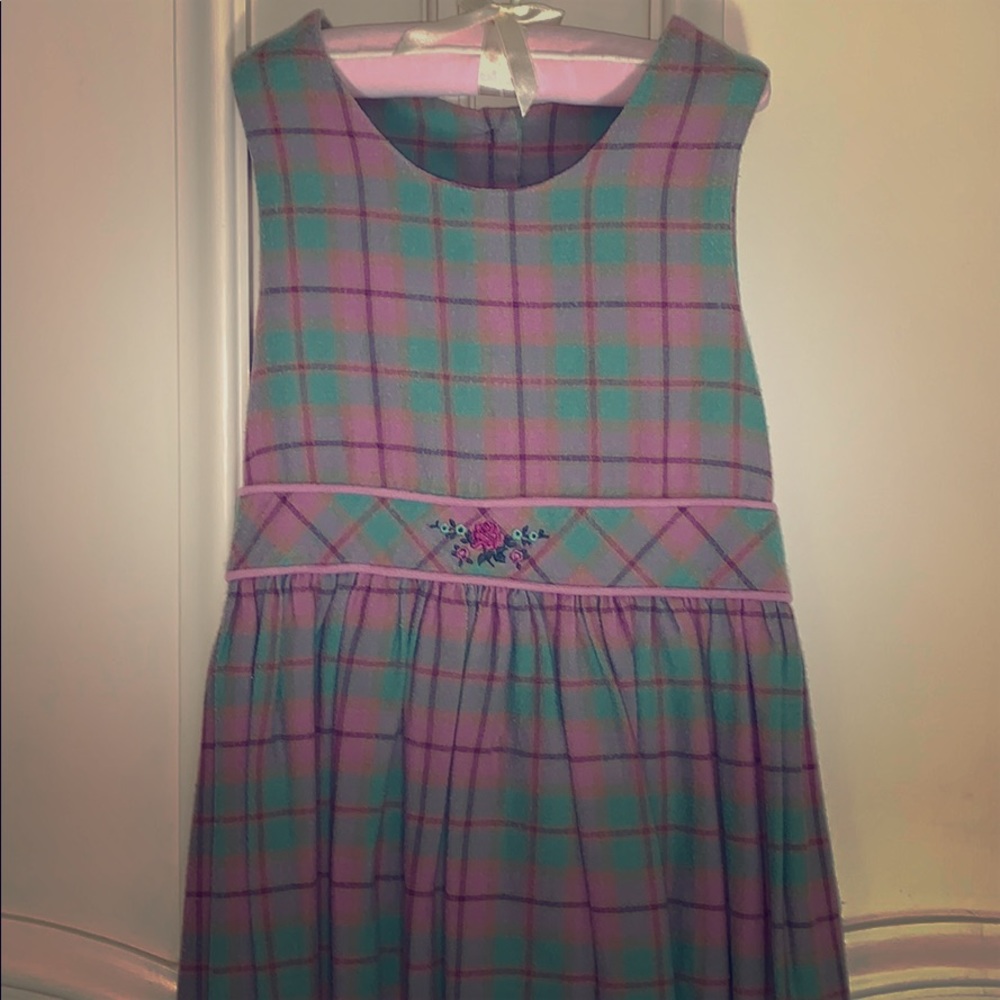 Hartstrings Dress Jumper Girls Size 8 Soft Flannel Floral Dress